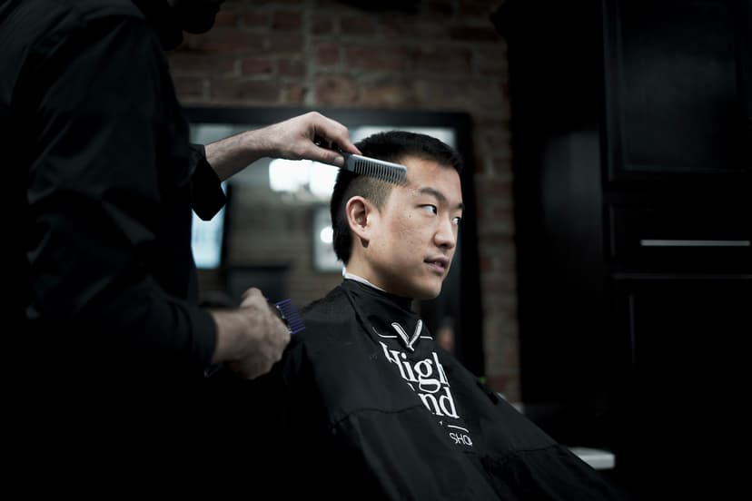Classic men's haircut at High End Barbershop Morristown