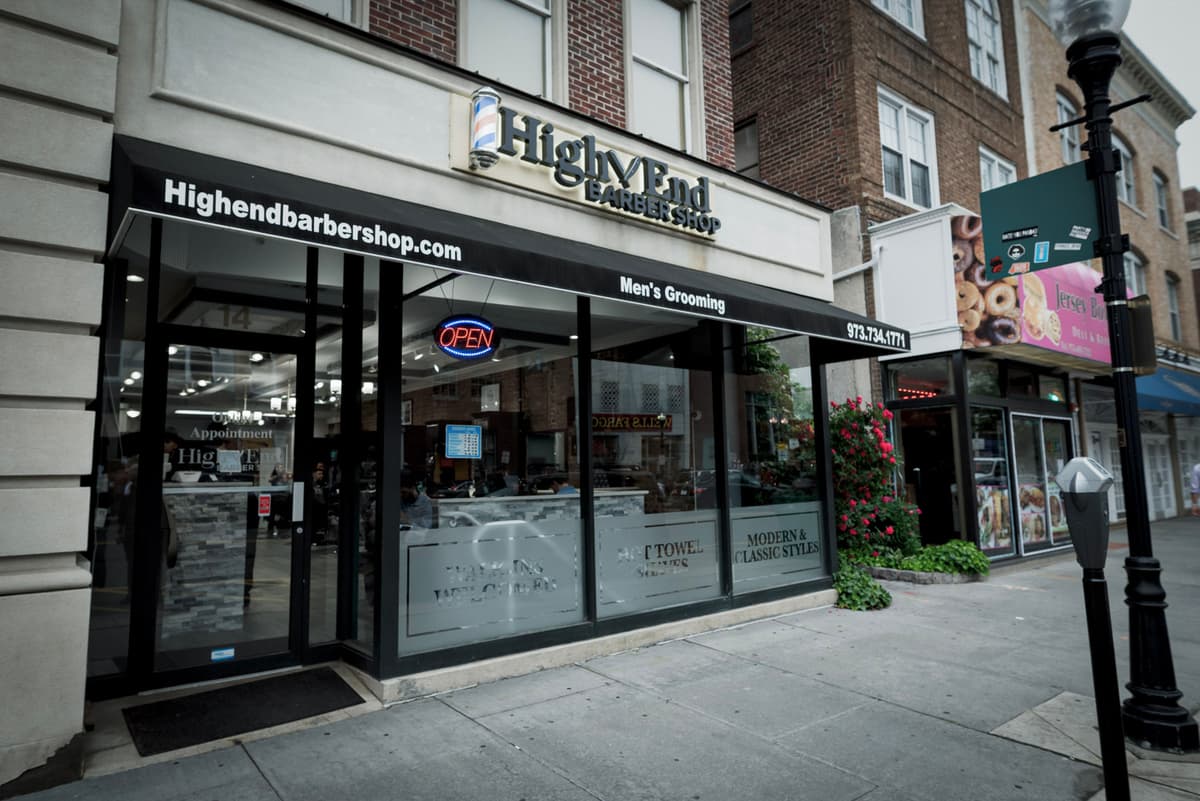 High End Barbershop first floor interior Morristown NJ