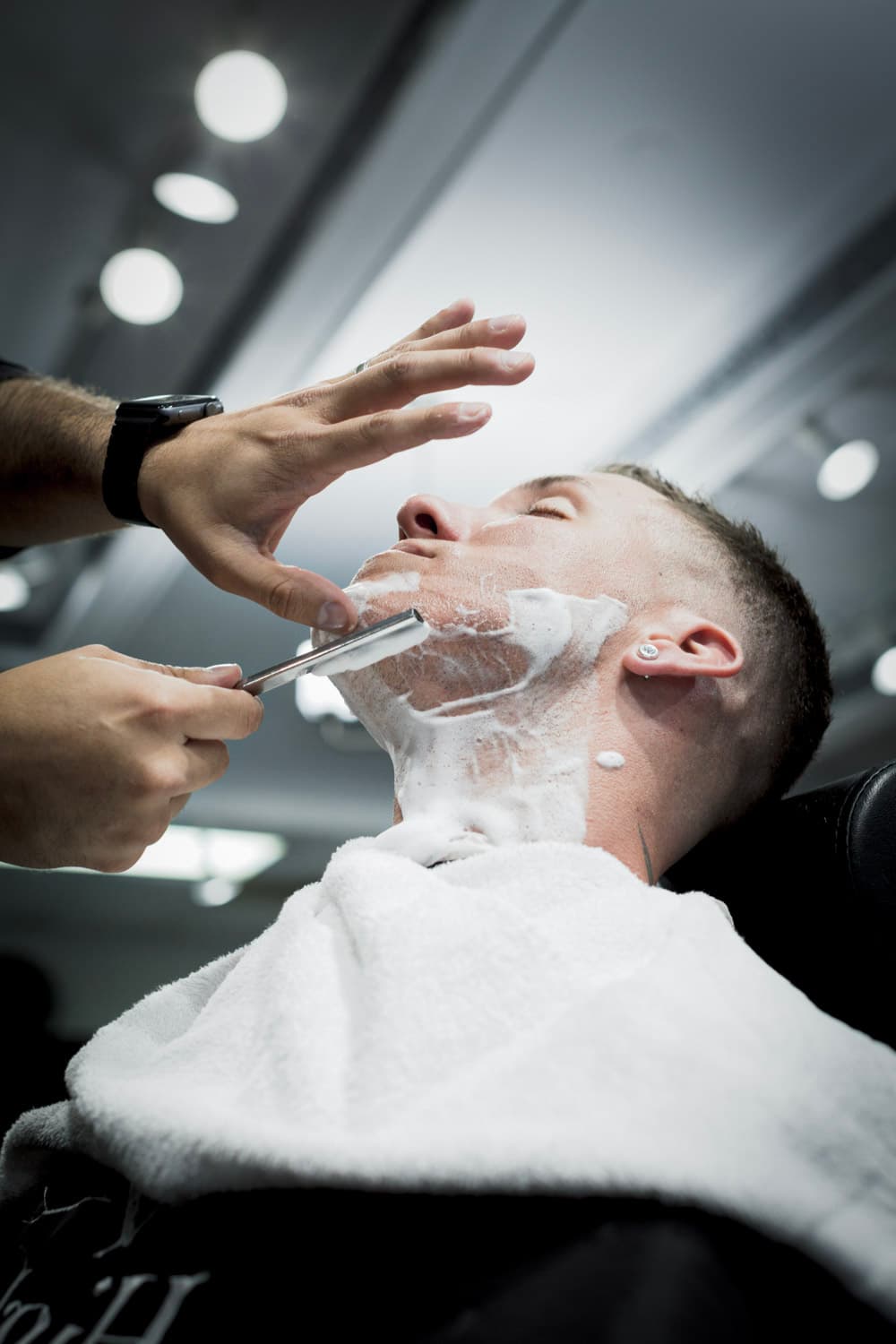 Traditional straight razor shave at High End Barbershop